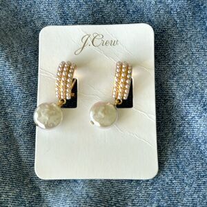 NWT J. Crew gold and pearl earrings